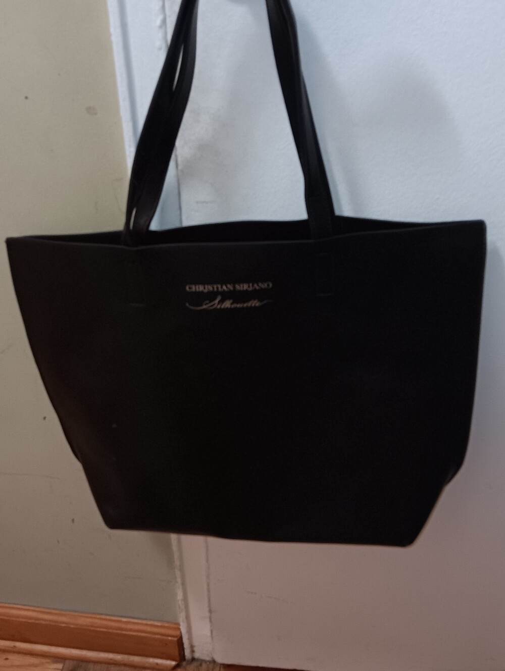 Christian Siriano Sleek Black Tote with Logo Accent